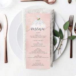 Elegantes Blumenkleid Quinceanera Menükarte