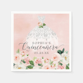 Elegantes Blumenkleid Quinceanera Napkins Serviette