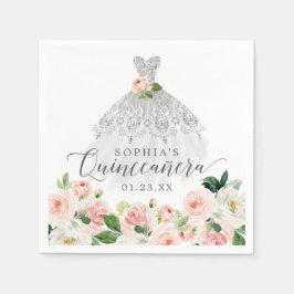 Elegantes Blumenkleid Quinceanera Napkins Serviette