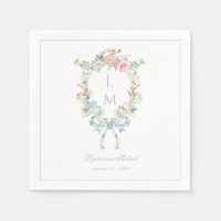 Elegantes Blumenkraut-Wappen Monogram Wedding