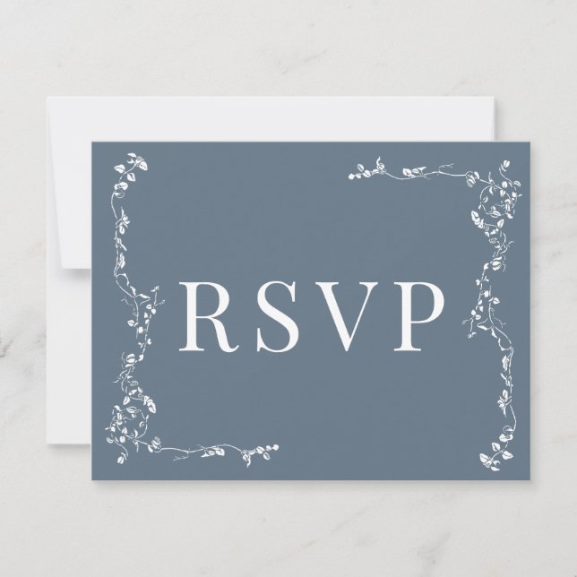 Elegantes Blumenleaf Classic Wedding RSVP Karte (Vorderseite)