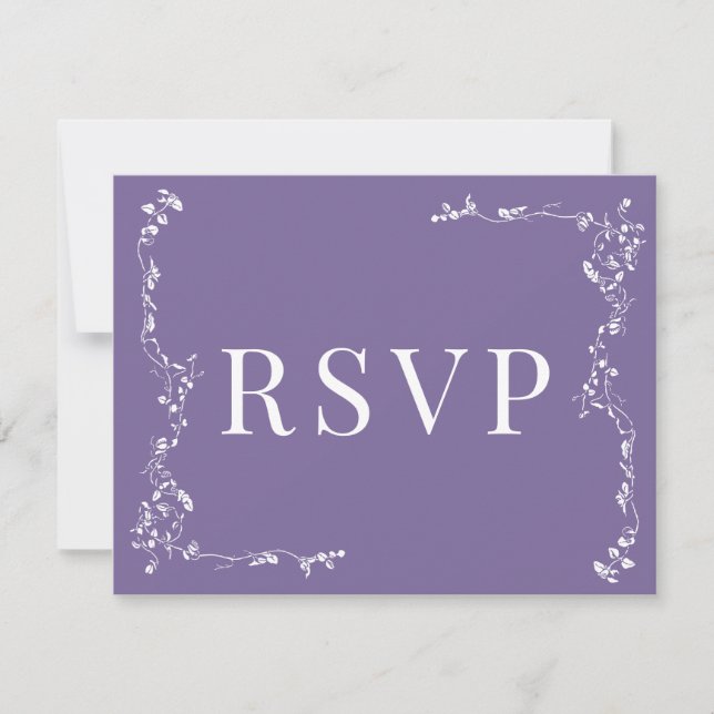 Elegantes Blumenleaf Classic Wedding RSVP Karte (Vorderseite)