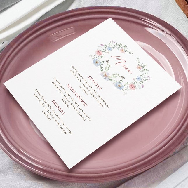 Elegantes Blumenmenü Menükarte (Von Creator hochgeladen)