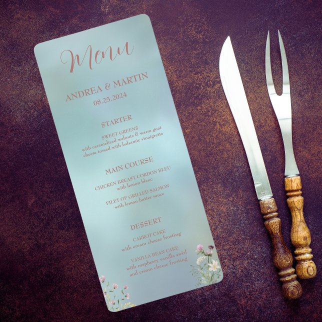 Elegantes Blumenmenü Menükarte (Von Creator hochgeladen)