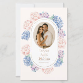 Elegantes Blumenmenü mit Vintagen Wasserfarben