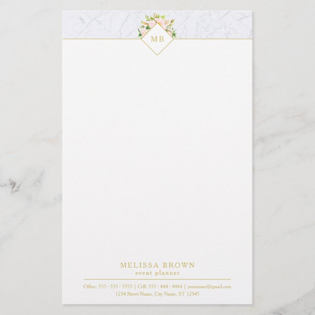 Elegantes Blumenmoor Chic Pastel Stationery Briefpapier (Vorderseite)