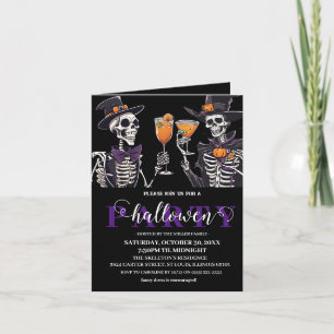 Elegantes Blumenmoor Erwachsene Halloween-Party Ei Einladung