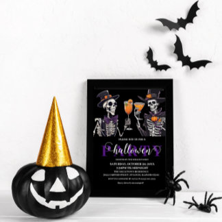 Elegantes Blumenmoor Erwachsene Halloween-Party Ei Einladung