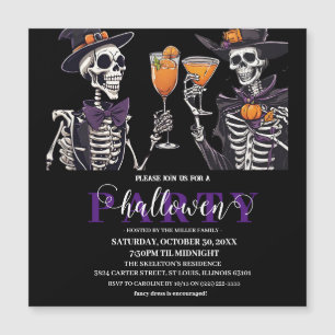Elegantes Blumenmoor Erwachsene Halloween-Party Ei Magneteinladung