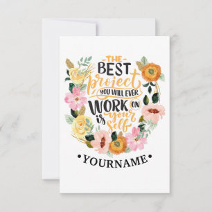 Elegantes Blumenmotivationsangebot Dankeskarte