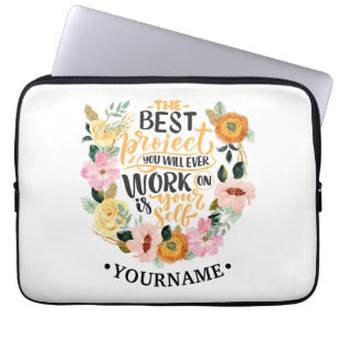 Elegantes Blumenmotivationsangebot Laptopschutzhülle