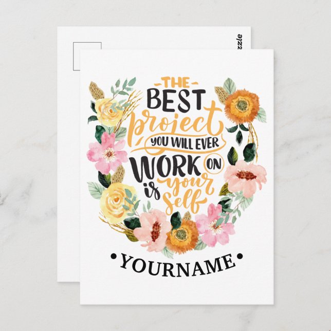 Elegantes Blumenmotivationsangebot Postkarte (Vorne/Hinten)