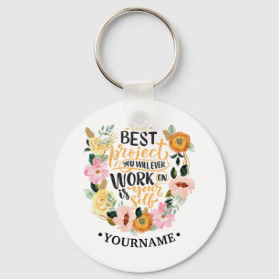 Elegantes Blumenmotivationsangebot Schlüsselanhänger