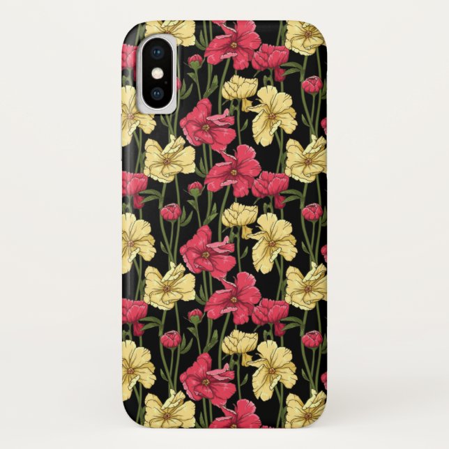 Elegantes Blumenmuster 2 Case-Mate iPhone Hülle (Rückseite)