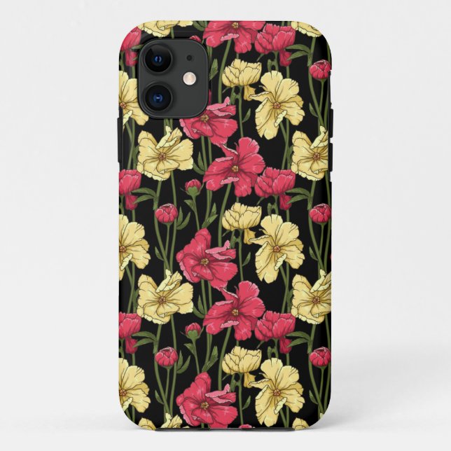 Elegantes Blumenmuster 2 Case-Mate iPhone Hülle (Rückseite)