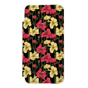 Elegantes Blumenmuster 2 Incipio Watson™ iPhone 5 Geldbörsen Hülle