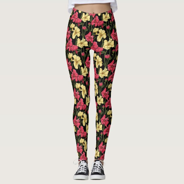 Elegantes Blumenmuster 2 Leggings (Vorderseite)