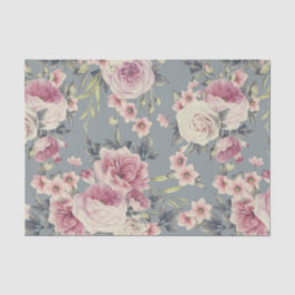 Elegantes Blumenmuster aus rosa Rosen und Blume Seidenpapier
