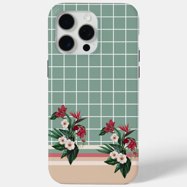 Elegantes Blumenmuster  Case-Mate iPhone Hülle (Rückseite)