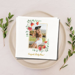 Elegantes Blumenmuster Custom Foto Abschluss Napki Serviette