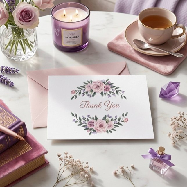 Elegantes Blumenmuster Dankeskarte (Von Creator hochgeladen)