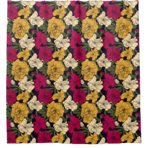 Elegantes Blumenmuster Duschvorhang
