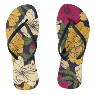 Elegantes Blumenmuster Flip Flops