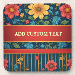 Elegantes Blumenmuster Getränkeuntersetzer