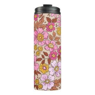 Elegantes Blumenmuster in kleinen Hand gezeichnet  Thermosbecher