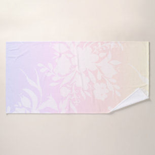 Elegantes Blumenmuster in Pastellfarben Kissen Badhandtuch Set