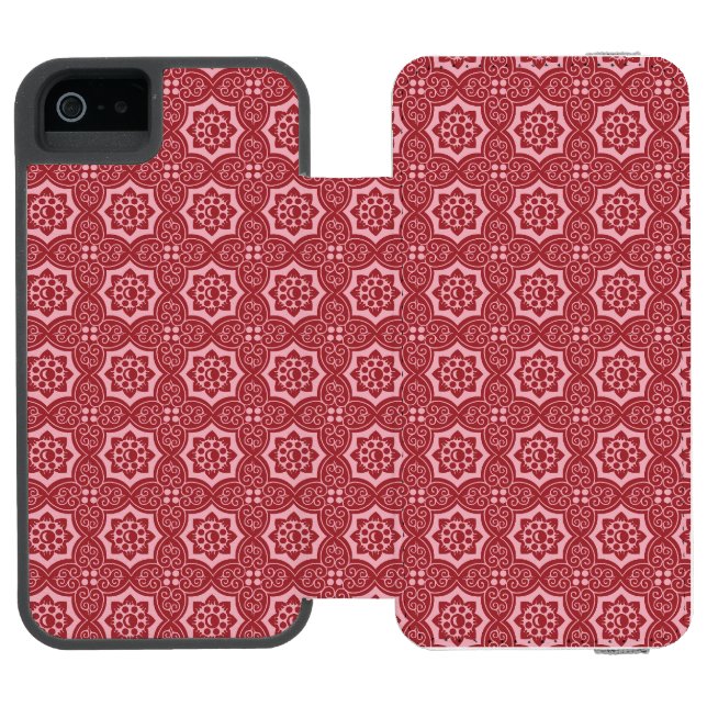 Elegantes Blumenmuster Incipio iPhone Geldbeutel-Hülle (Folio Geöffnet)