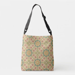 Elegantes Blumenmuster Kaleidoskop Tragetaschen Mit Langen Trägern