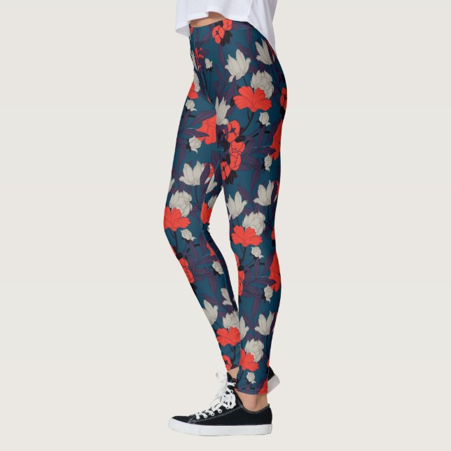 Elegantes Blumenmuster Leggings (Links)