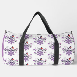 Elegantes Blumenmuster lila violett grau Duffle Bag