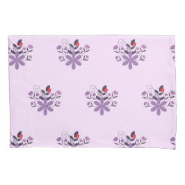 Elegantes Blumenmuster lila violett grau Kissenbezug