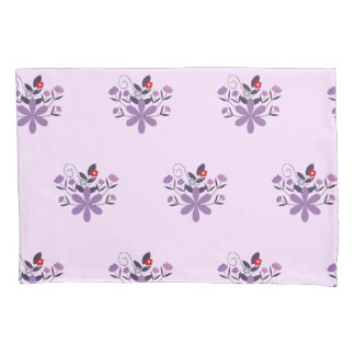 Elegantes Blumenmuster lila violett grau Kissenbezug