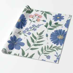 Elegantes Blumenmuster mit frischen Pflanzen Geschenkpapier