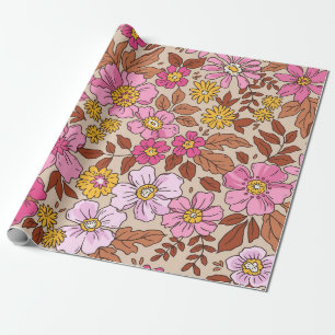 Elegantes Blumenmuster mit kleinen handgezeichnete Geschenkpapier