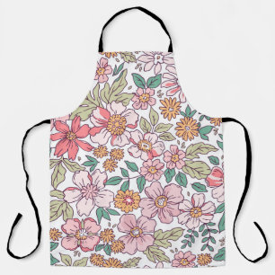 Elegantes Blumenmuster mit kleinen handgezeichnete Schürze