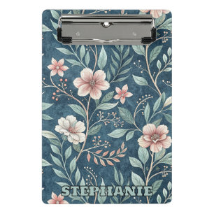 Elegantes Blumenmuster mit rosa und cremefarbenen Mini Klemmbrett