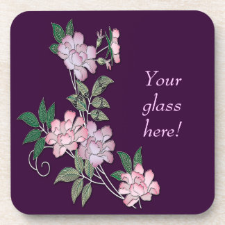 Elegantes Blumenmuster mit Text Untersetzer