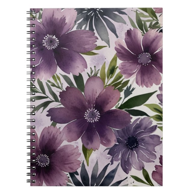 Elegantes Blumenmuster Notizblock (Vorderseite)
