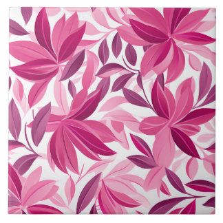 Elegantes Blumenmuster Pink Fuchsia Fliese