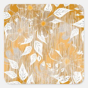 Elegantes Blumenmuster. Quadratischer Aufkleber