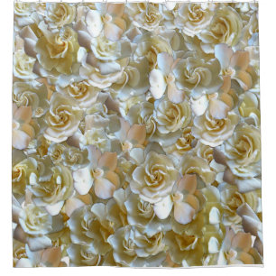 Elegantes Blumenmuster-Rose Petal-Muster Duschvorhang