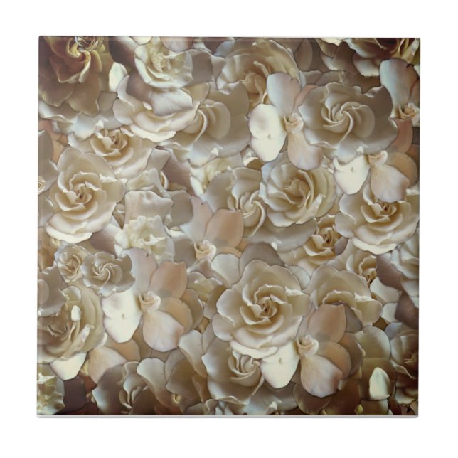 Elegantes Blumenmuster-Rose Petal-Muster Fliese (Vorderseite)