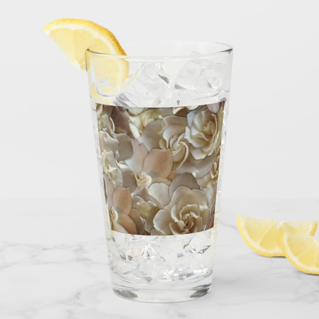 Elegantes Blumenmuster-Rose Petal-Muster Glas (Vorderseite Ice)