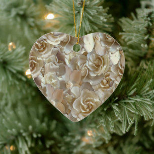 Elegantes Blumenmuster-Rose Petal-Muster Keramik Ornament