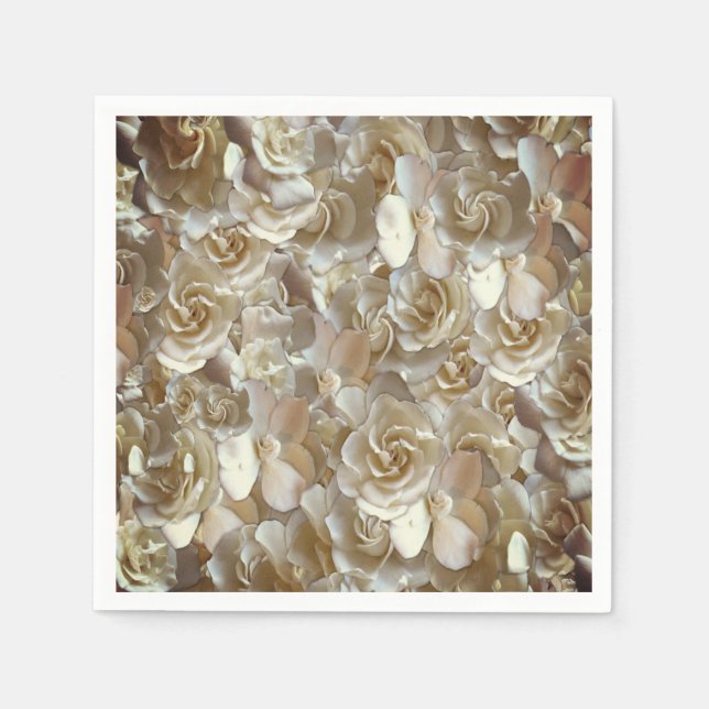 Elegantes Blumenmuster-Rose Petal-Muster Serviette (Vorderseite)