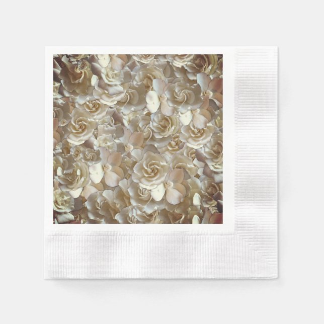 Elegantes Blumenmuster-Rose Petal-Muster Serviette (Vorderseite)